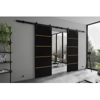 Dubultās bīdāmās durvis AURA DUO PLUS Loft R, melns Dubultās bīdāmās durvis AURA DUO PLUS Loft R, melns